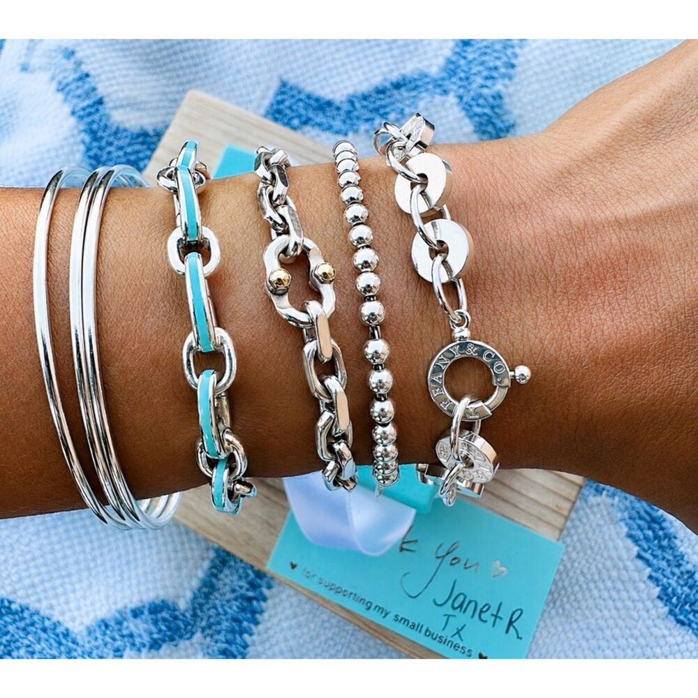 Like New Tiffany & Co. 1837 Circle Link Bracelet in Silver, 7 inch